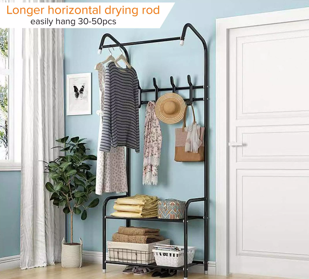 Bedroom Hanger Rack Standing Hanging, Bedroom Wall Shelves For Clothes