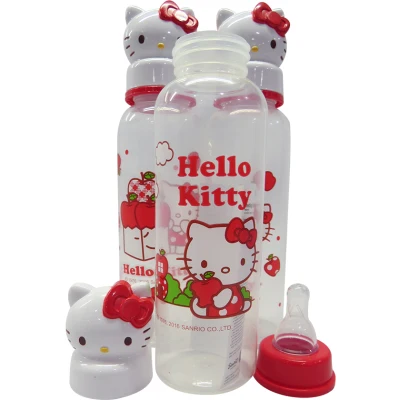 Hello Kitty F. Bottle 12oz Reg. Neck W/Silicone Nipple 3Pcs/Pk