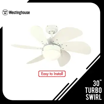 Westinghouse 30 Turbo Swirl Ceiling Fan 78145 Six Wooden Blades