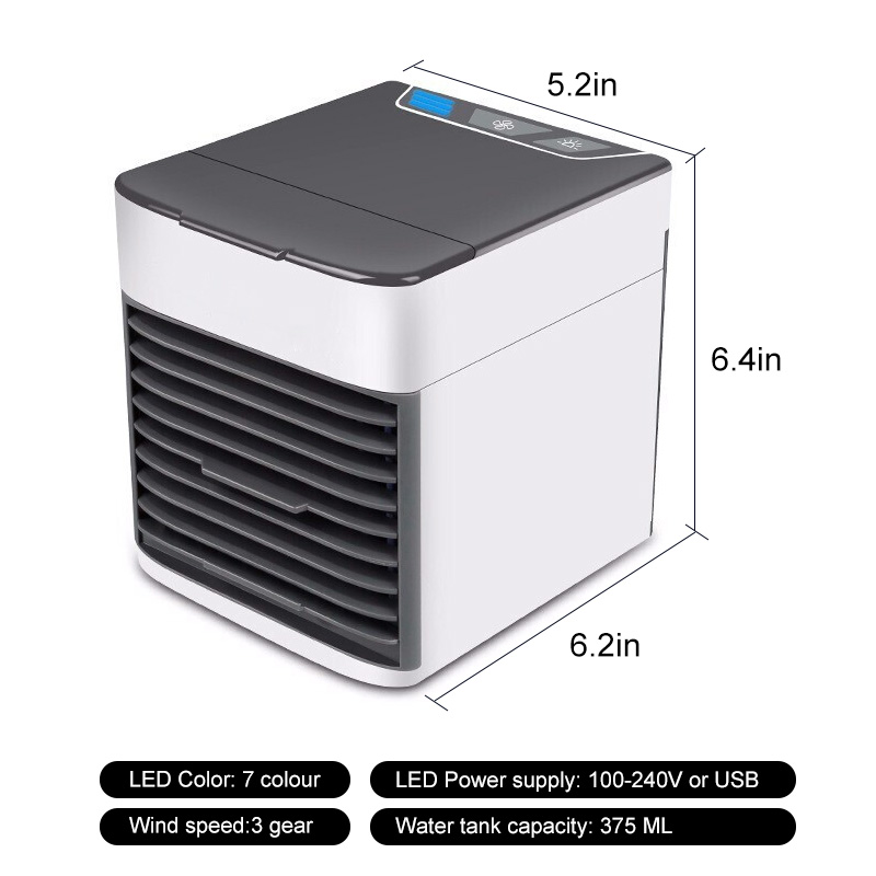portable mini air conditioning fan Multiangle adjustable builtin LED