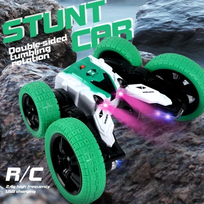 Wireless RC Stunt Car 360° Rolling Double-sided Stunt Car Remote Control Tumbling Dumps Trucks Model Car Toys Four-channel Drift Remote Control Vehicle Toy For Children