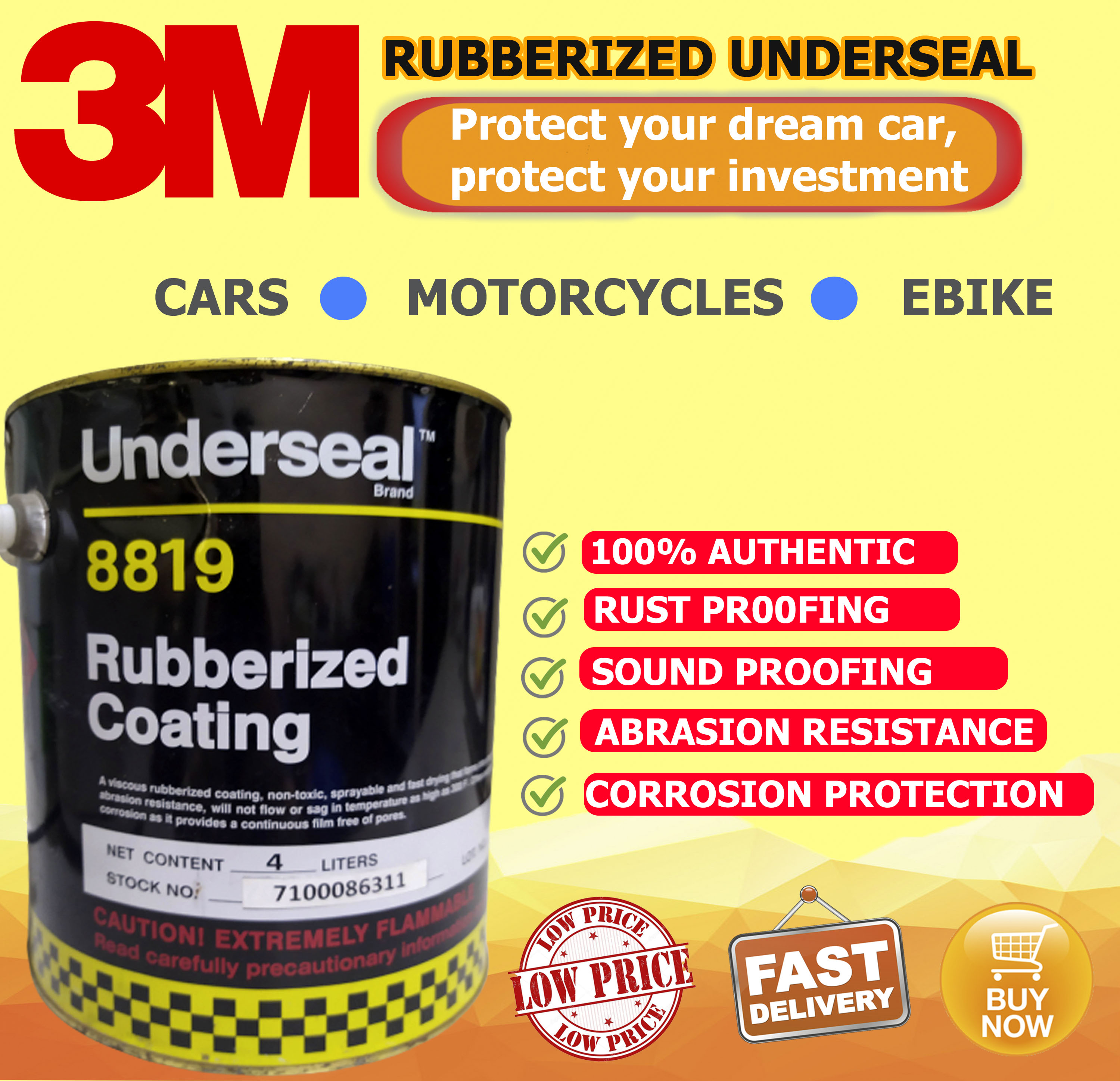 3m Underseal Rubberized Coating paint 8819 Undercoat 4 liters Lazada PH