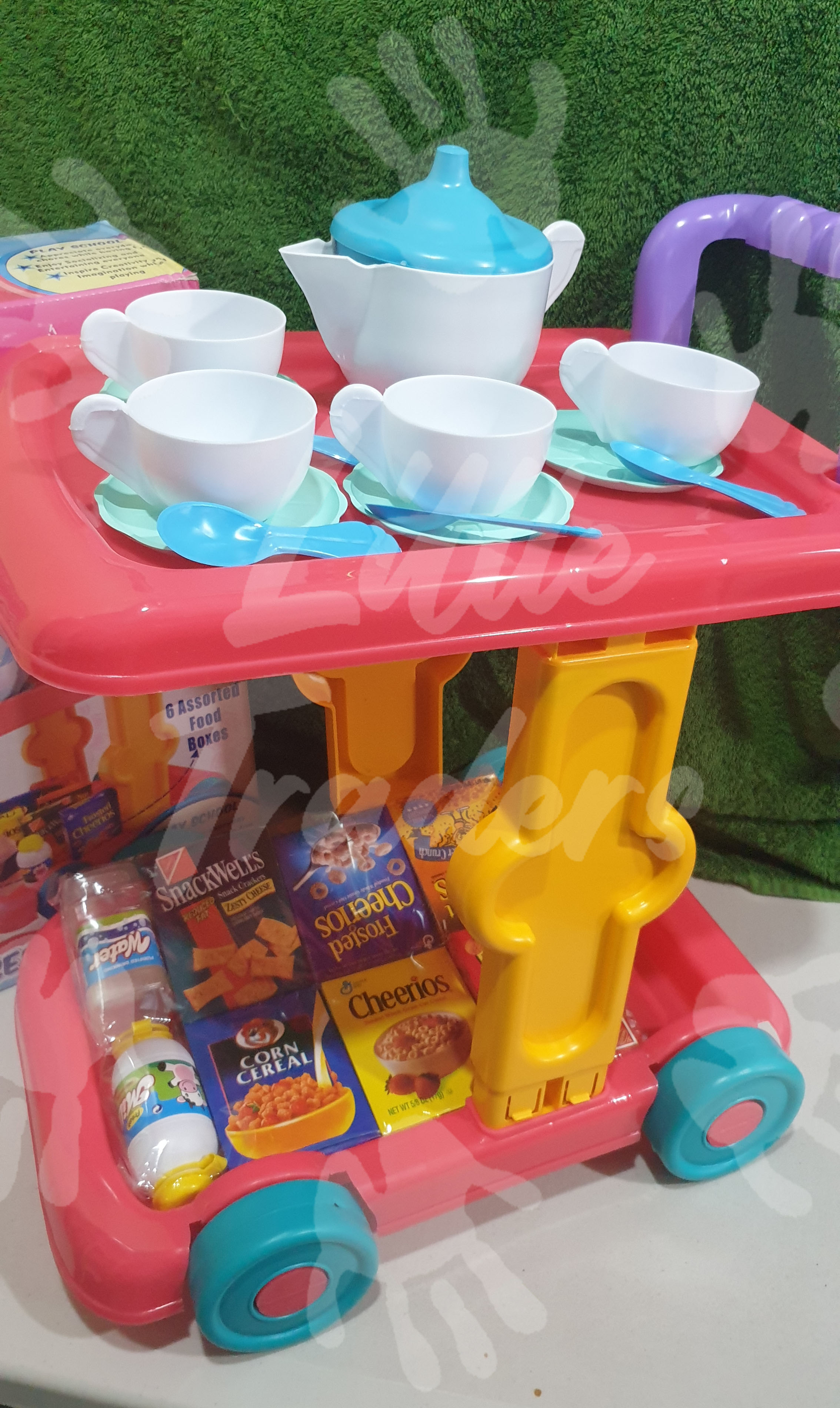 Angel Tea Party Play Set Trolley, Groceries, Shopping, 30+ cm