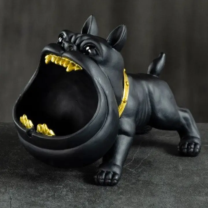Creative Ceramic Ashtray Black Home Desktop Decoration Ashtray Cartoon Dog Ashtray