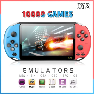 [Local stock]PSP X12 Handheld games console 5.1 inches HD Video game console 10000 games Mp4 player Support video, e-book 3000 Retro games PSP X7 gameboy