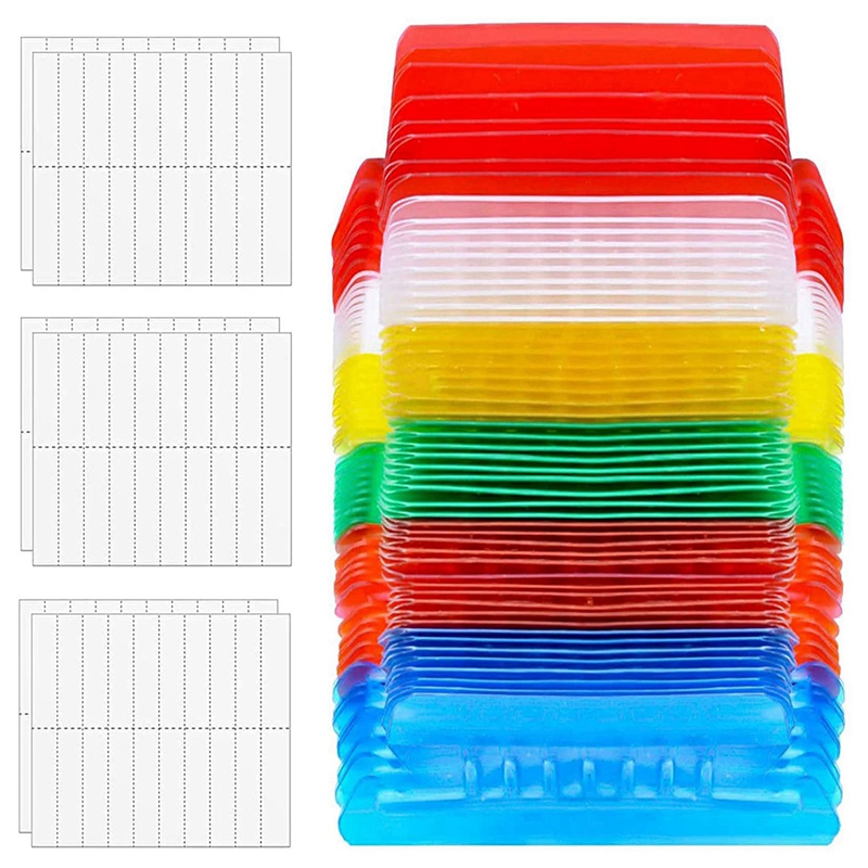 120 Pcs 2 Inch Hanging Folder Tabs and 240 Grids Inserts for Quick ...