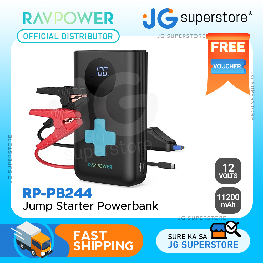 RAVPower 11200mAh Car Jump Starter Powerbank with 120PSI Air Compressor