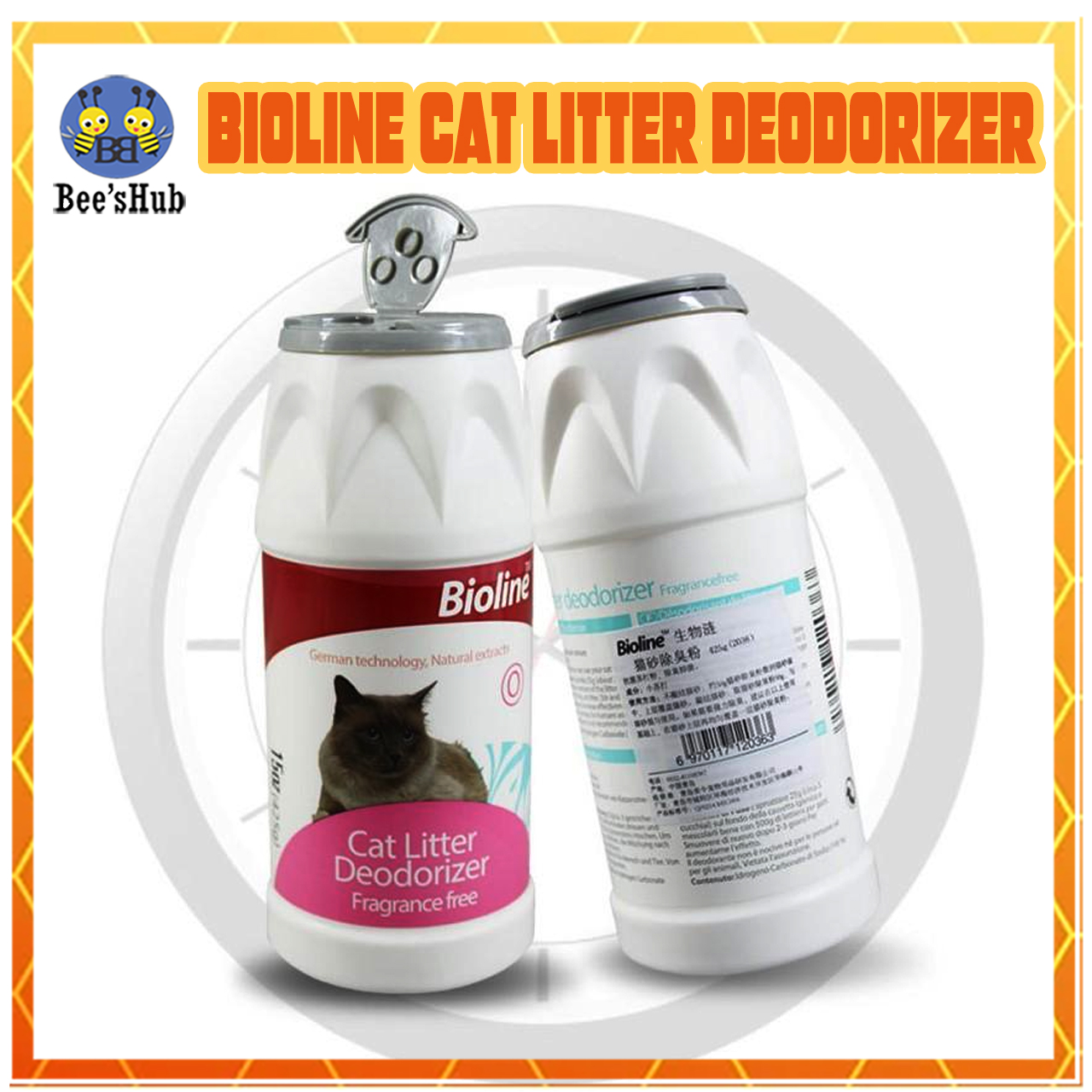 Bioline Cat Litter Deodorizer Powder Fragrance Free Pet Cat Litter Odor