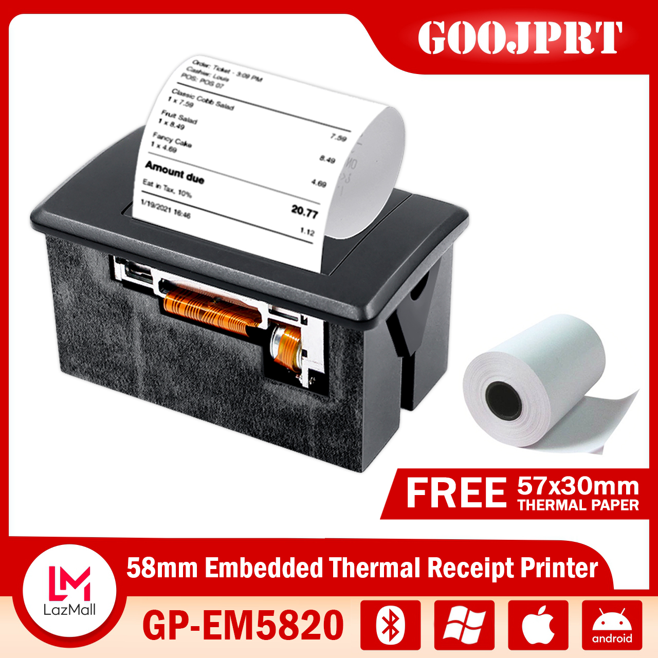 GOOJPRT GPEM5820 Embedded Thermal Receipt Printer 58MM Mini Printing