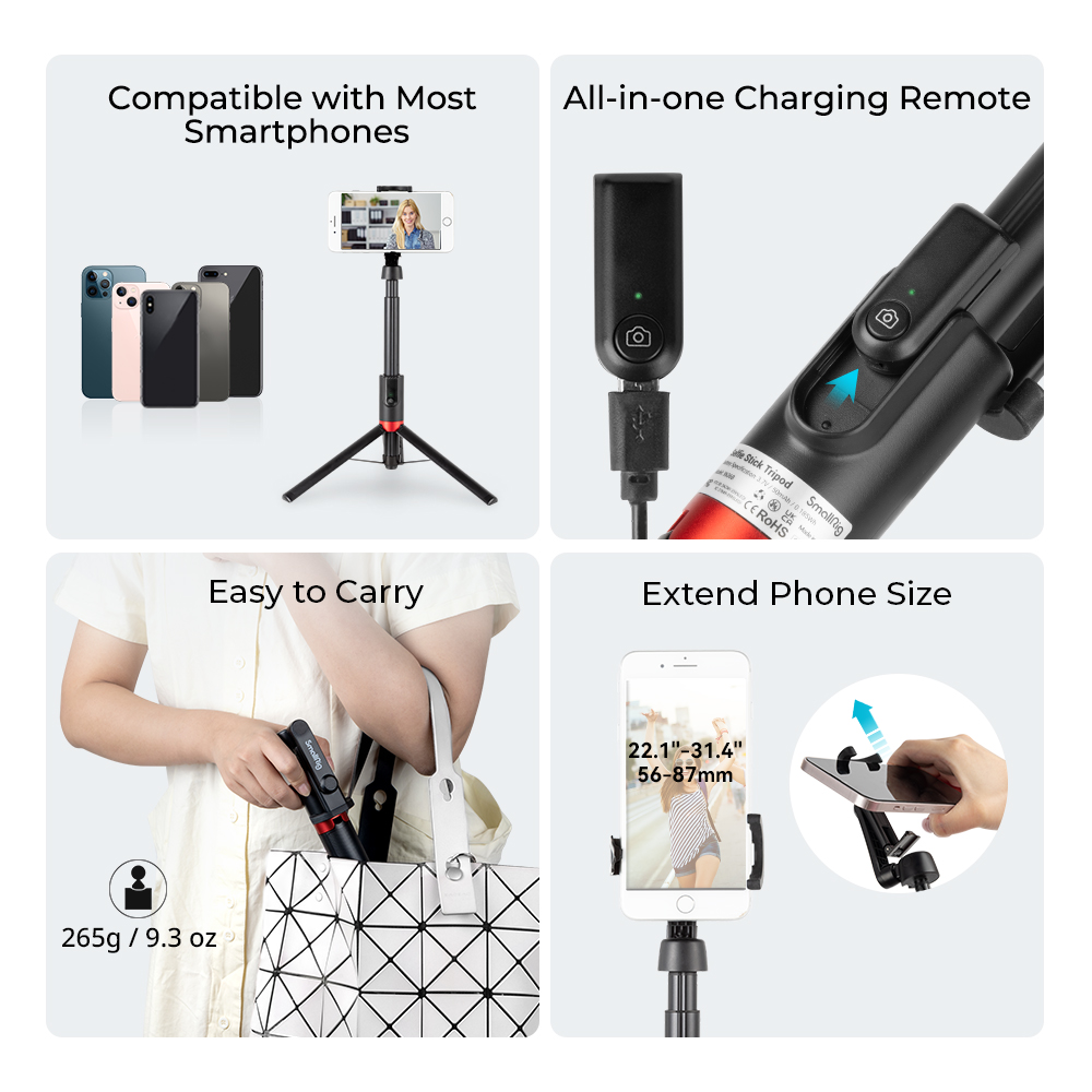 SmallRig Chân Máy Ảnh Tự Sướng Pro/Standard Edition | Kéo Dài 130cm + Điều Khiển Bluetooth | Gắn Mic/Đèn Chuyên Nghiệp | Gấp Gọn Cho Vlog/Live Stream 3375 / 4729