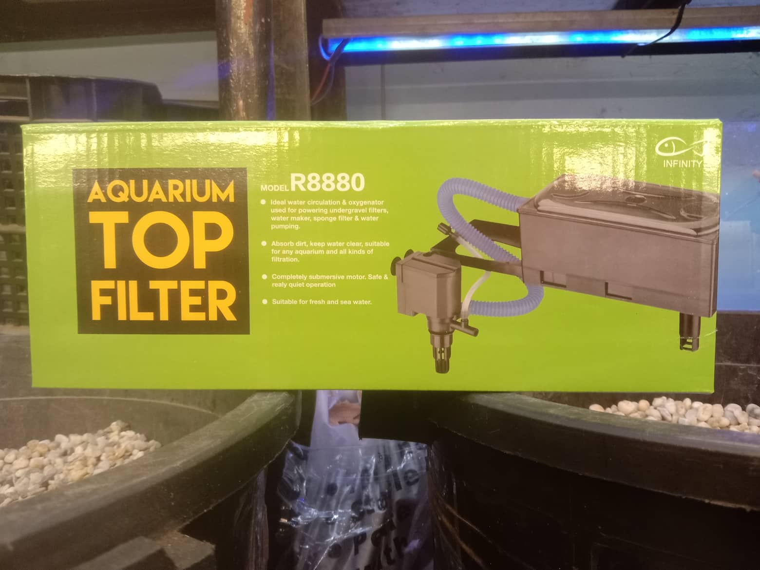 Infinity Aquarium Top Filter Overhead Filter for Freshwater and Marine