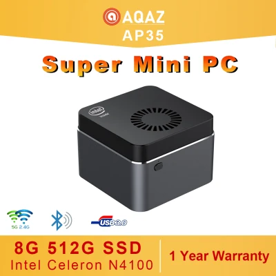 AQAZ NEW Mini PC 8GB DDR4 128G 256GB 512GB SSD Windows10 Intel Celeron N4100 portable mini computer host support 2.4G/5.0G WiFi Bluetooth4.2