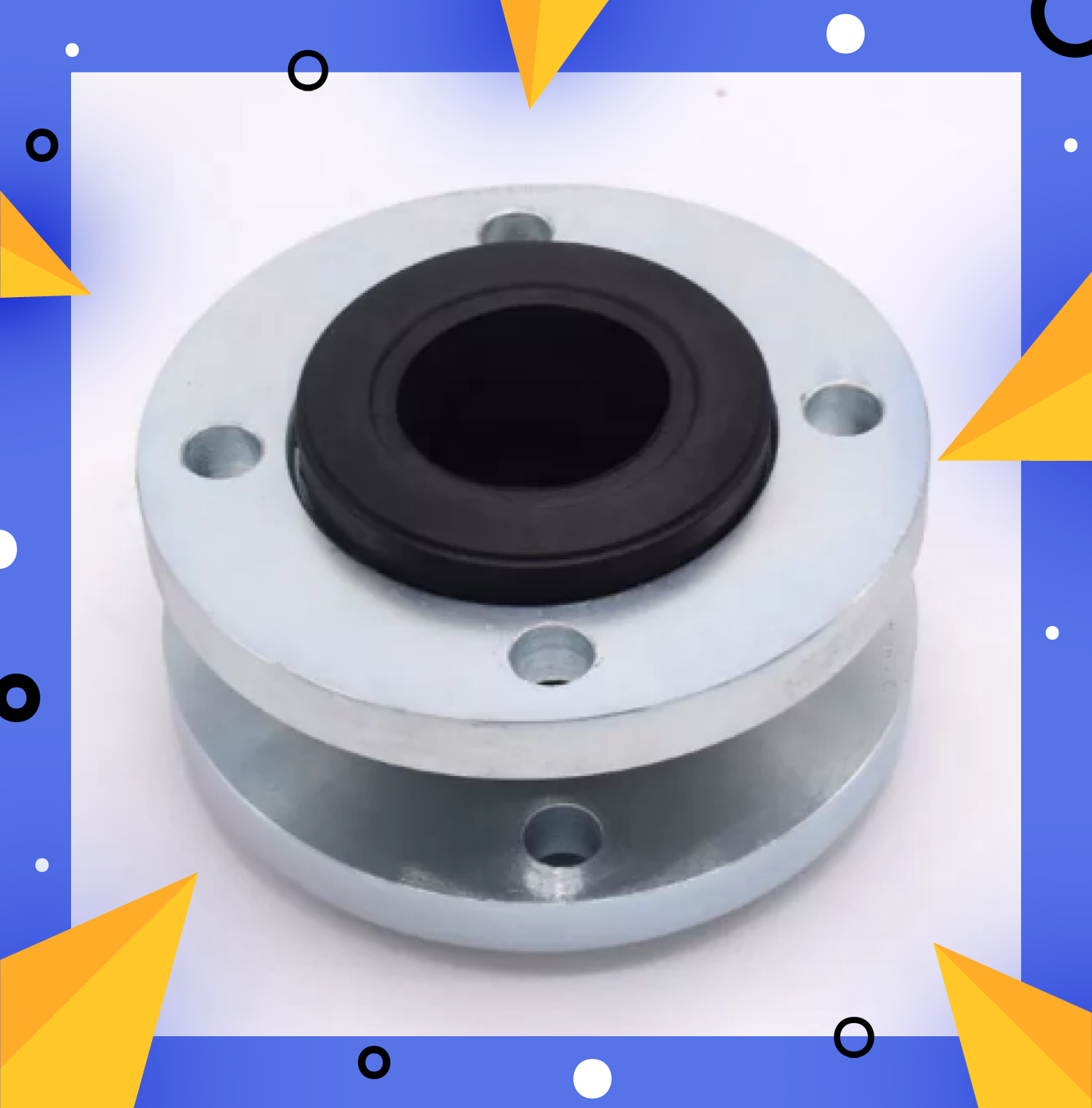 4" Rubber Expansion Joint, Single Sphere Bellow (Flange is ANSI150, 8