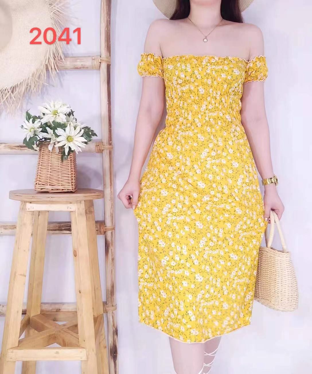 Midi Vintage Shirred Sleeve Goddess Slim Body Figure Elegant Party