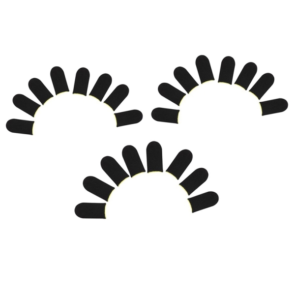 18-Pin Carbon Fiber Finger Sleeves for PUBG Mobile Games Press Screen Finger Sleeves,Black & Yellow