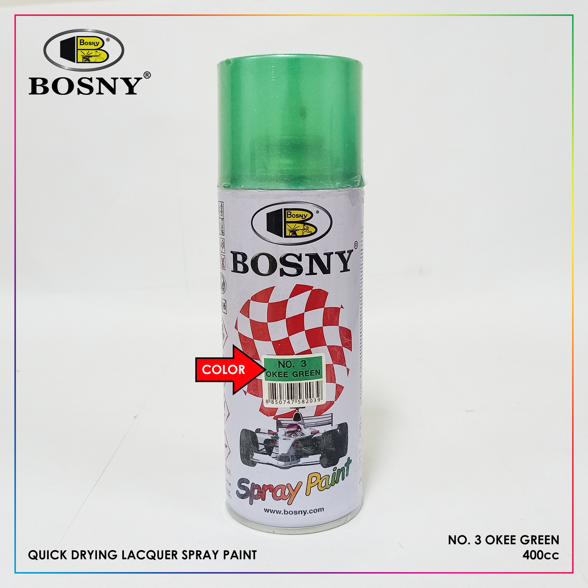 Bosny Acrylic Spray Paint Okee Green No3 Bsny3 Lazada Ph