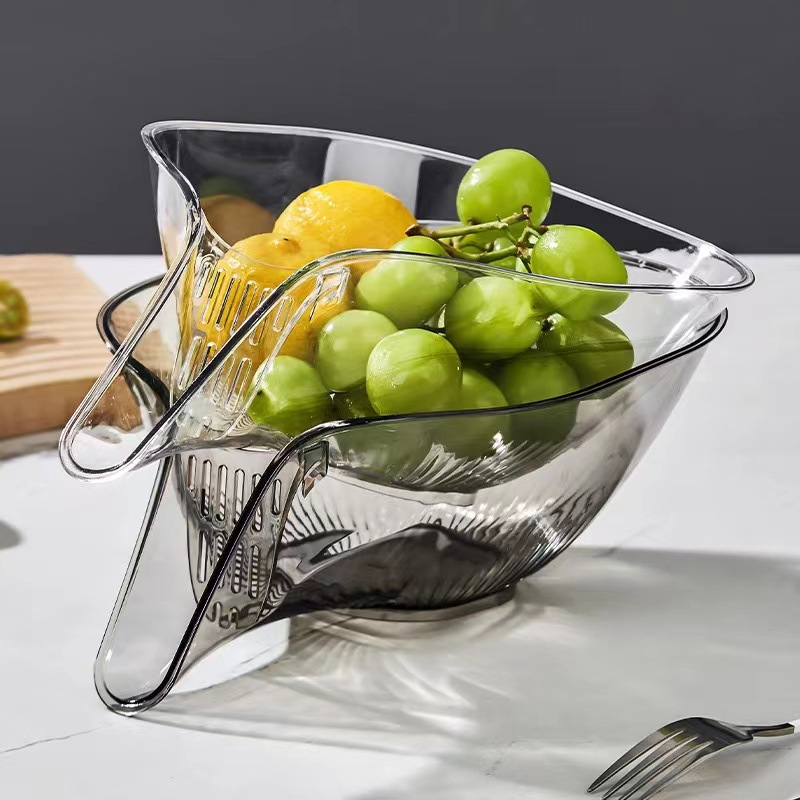 YILANJIN Multi-Functional Drainage Basket With Removable Strainer - Vegetable & Fruit Washing Bowl