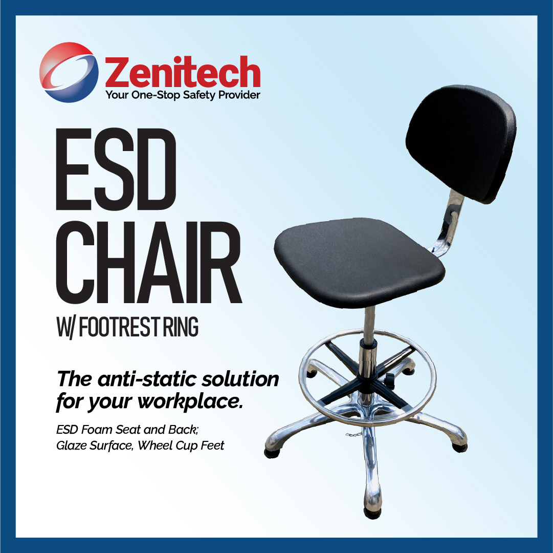 ESD Chair with Footrest Ring Office chair Adjustable chair Black chair New Chair Lazada PH