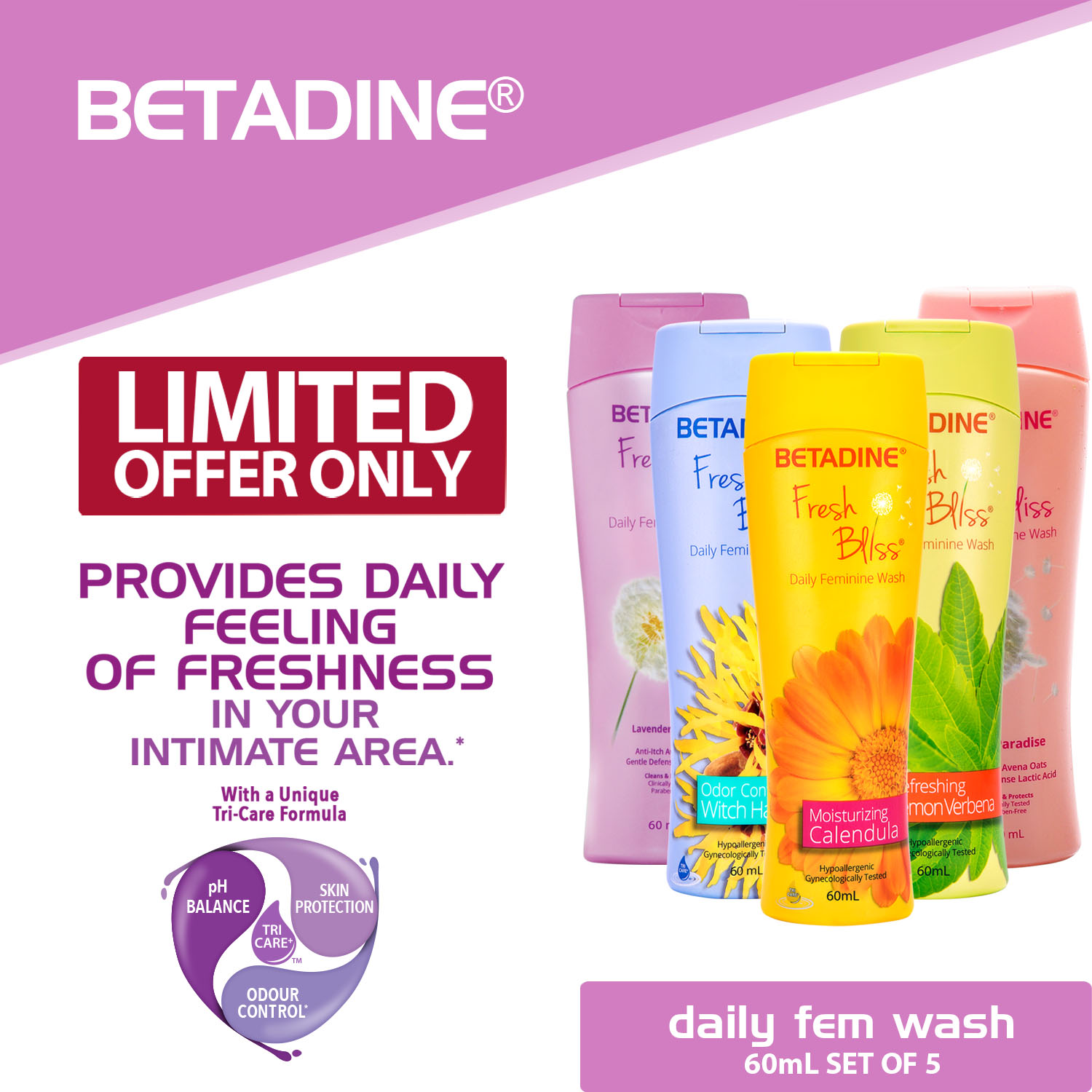 BETADINE® Fresh Bliss® 60mL Set of 5 Suki Pack | Lazada PH