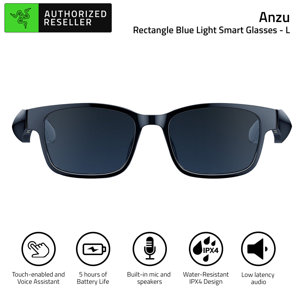RAZER Anzu Smart Glasses Lifestyle Eyewear with Builtin Headphones for