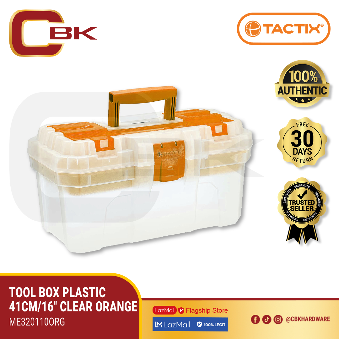 TACTIX Plastic Tool Box Orange/Clear - Yahoo Shopping