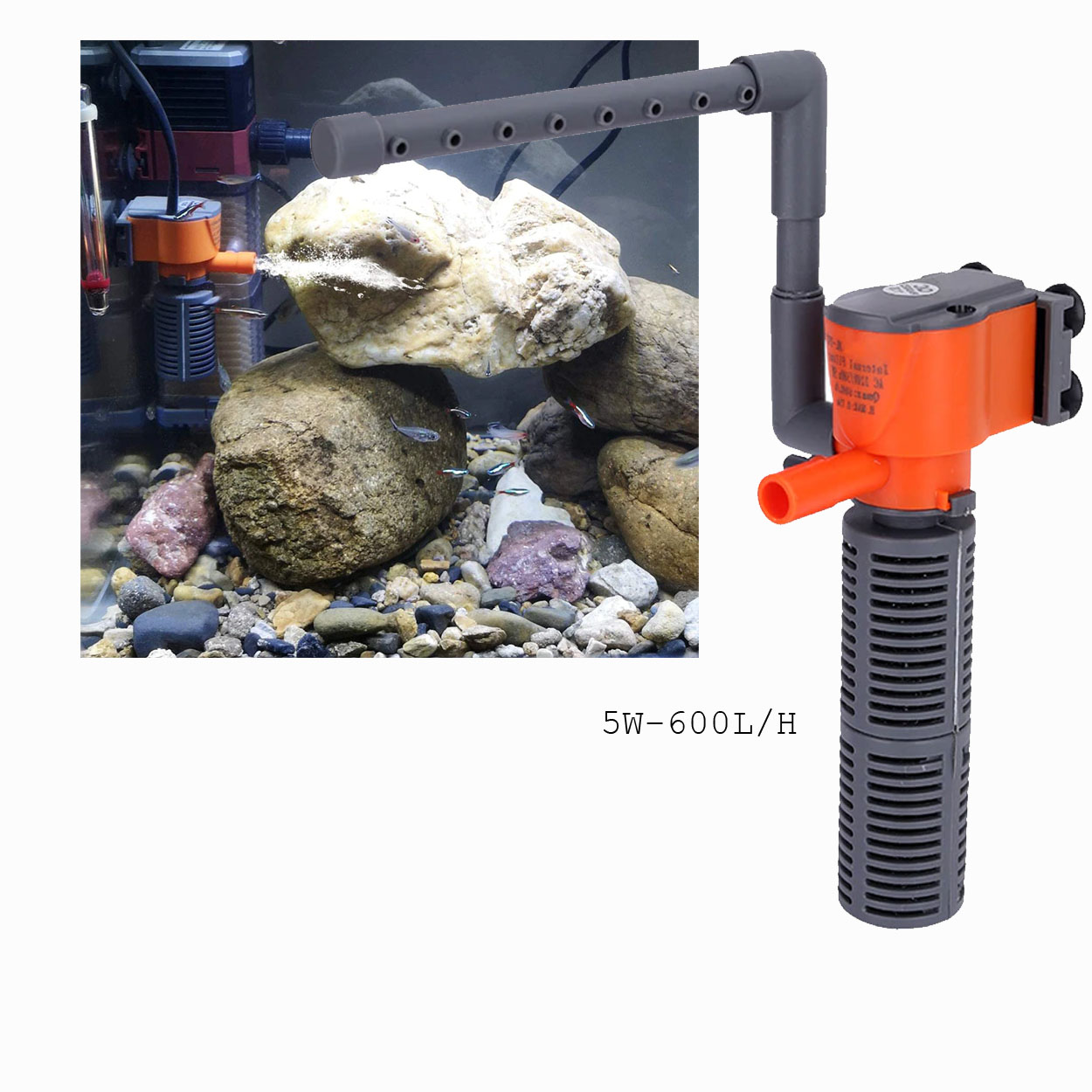 INTERNAL AQUARIUM003 3 in 1 Silent Aquarium Filter Mini Fish Tank 3W