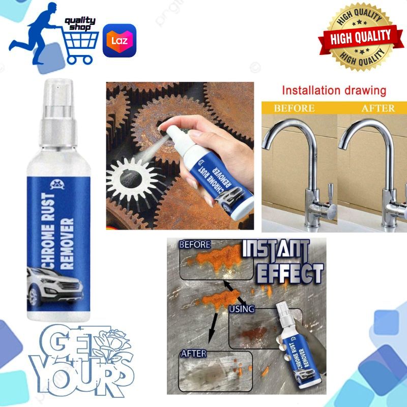 100ML Chrome Rust Remover Spray Car Repair Clean Metal Surface Chrome
