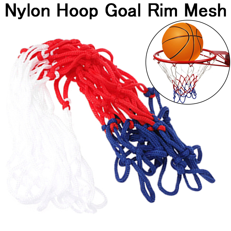 Universal 5mm Nylon Red White Blue Basketball Net Nylon Hoop Goal Rim Mesh 