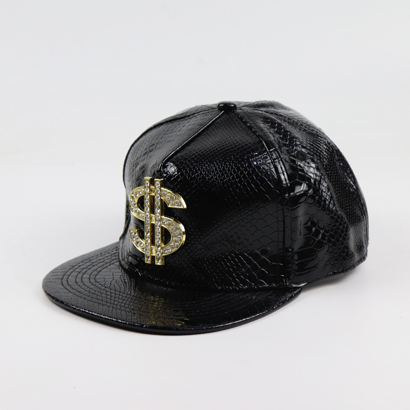 RA Money Dollars Sign Leather Baseball Cap for Men Sunhat Peaked Cap for Boy Beach Outdoor All Match Fashion Cap Unisex Cool Sports AR