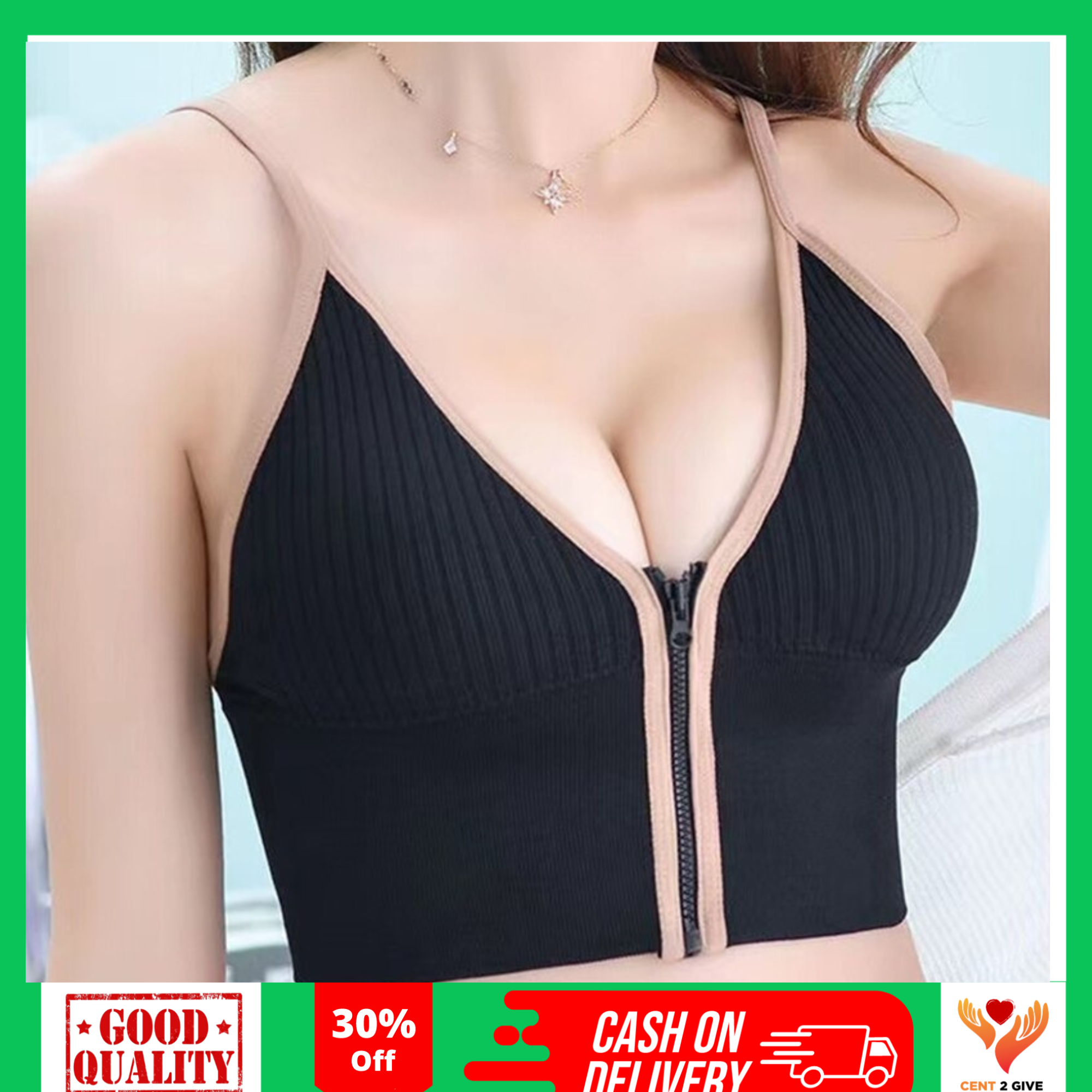 Women's Tube Top Tops Push Up Corset Front Zipper Crop Tops Cotton  Underwear Intimates Support Bra Tops Removable Pads