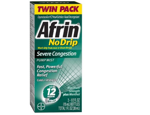 Afrin No Drip Severe Nasal Sinus Congestion Pump Mist Relief Spray for ...