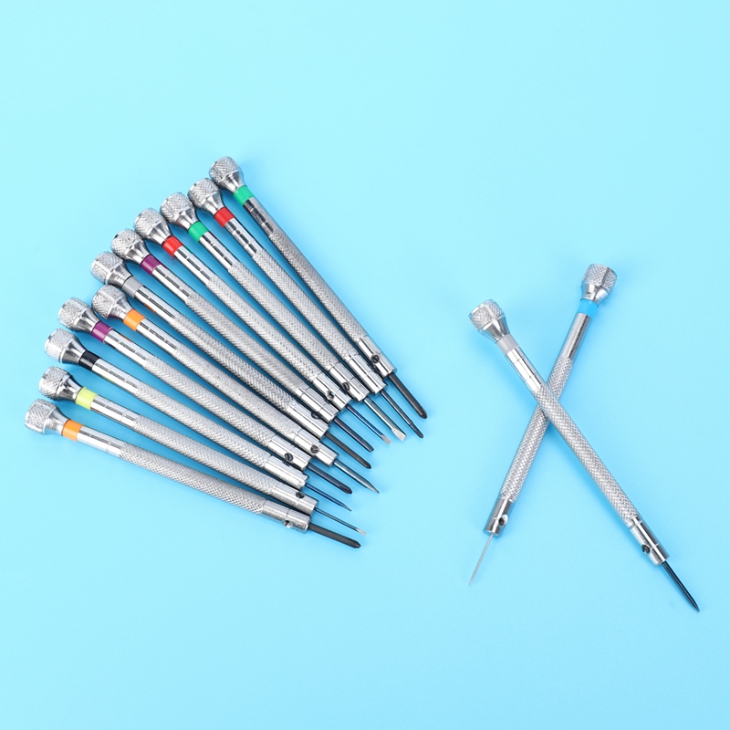 0.6Mm-2.0Mm 13Pcs New Watchmakers Screwdrivers Set Watch Glasses Flat ...