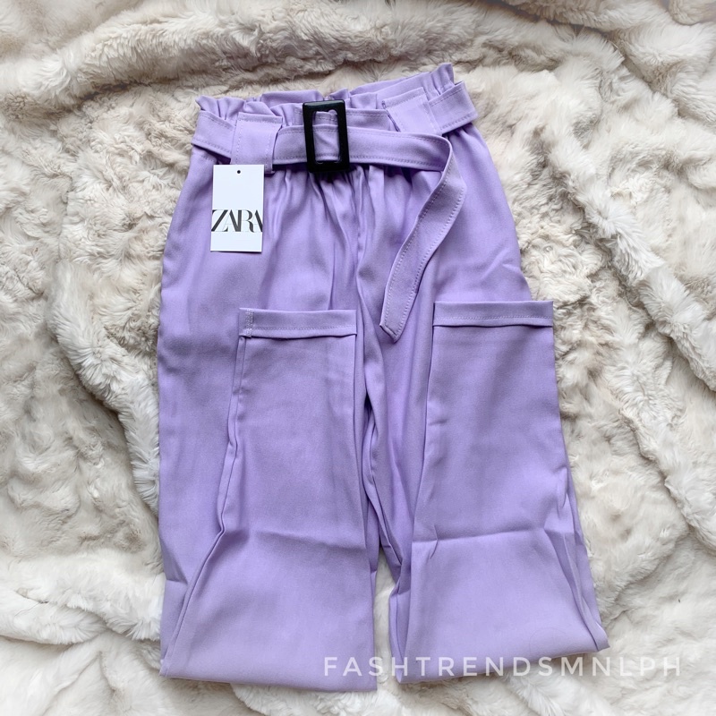 ❌SOLD❌ NWT Zara Lilac Belted Trouser Pants Purple