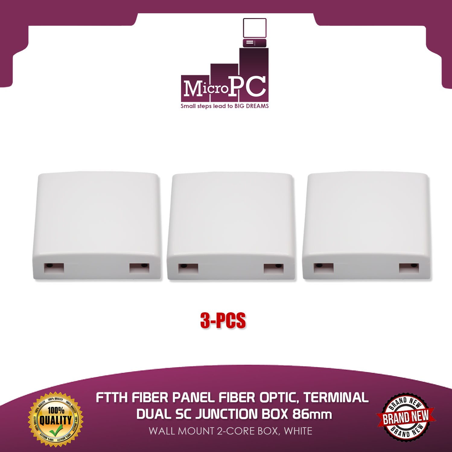 FTTH FIBER PANEL FIBER OPTIC, TERMINAL DUAL SC JUNCTION BOX 86mm, WALL ...