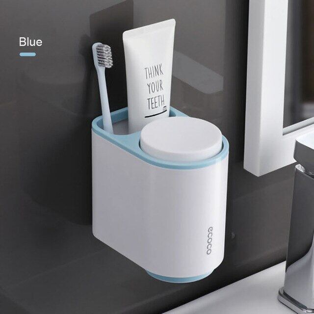 Ecoco Toothpaste Dispenser and Toothbrush Holder with Cup Set