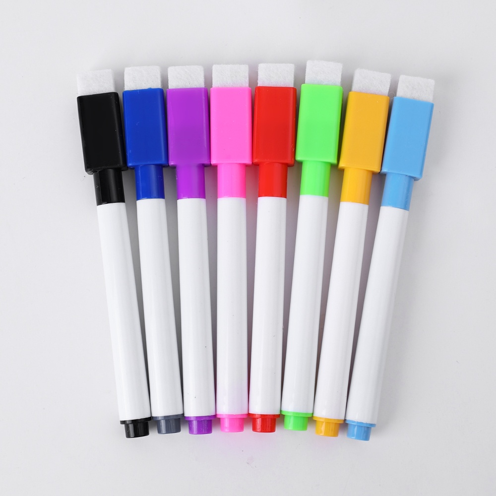 Whiteboard Pens Whiteboard Markers,12 Magnetic Whiteboard Pens and Eraser  set, Fine Tip White Board Pens Colour White Board Markers Erasable,Dry Wipe