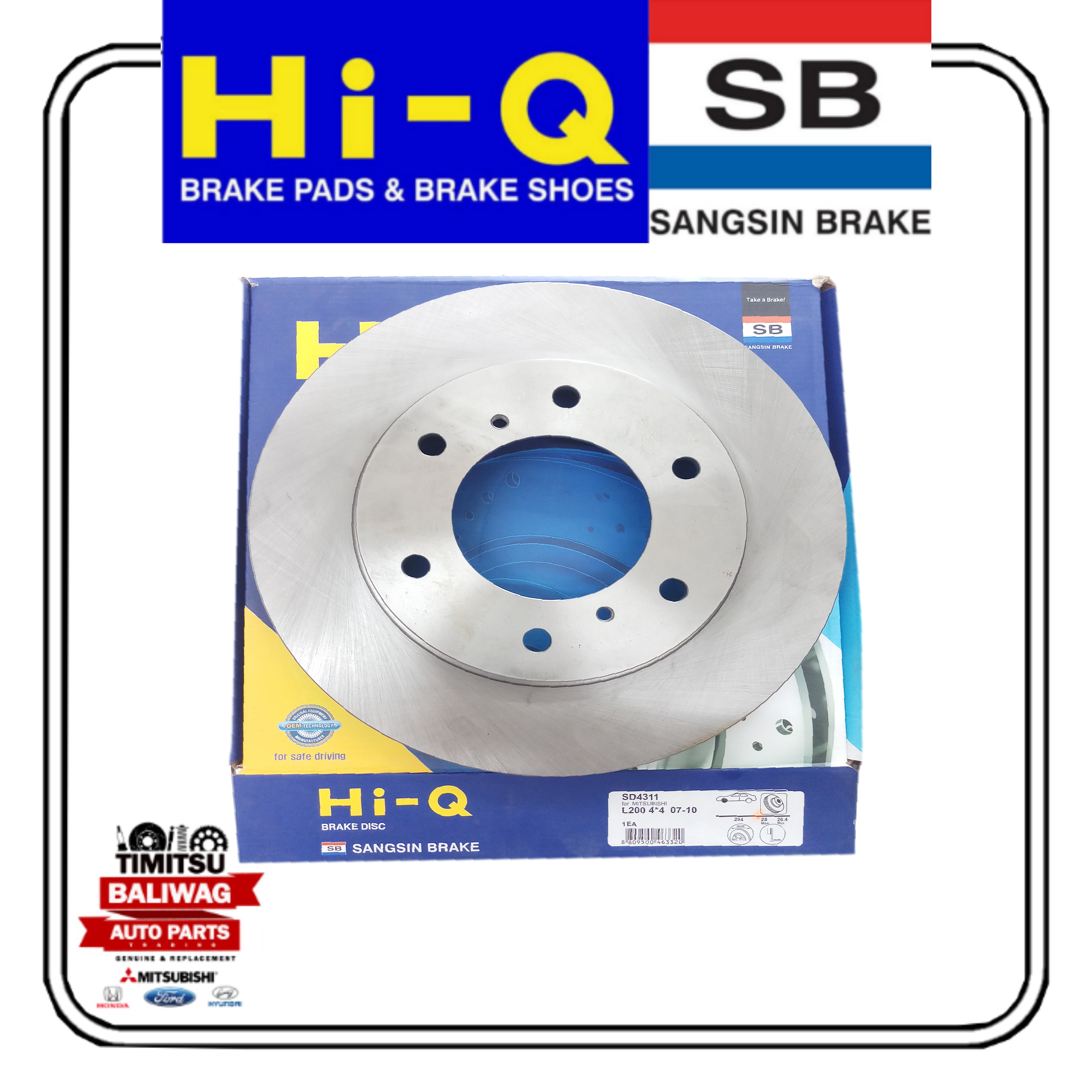 ROTOR DISC FRONT MITSUBISHI MONTERO SPORT 20072018 PART NO SD4311 HI