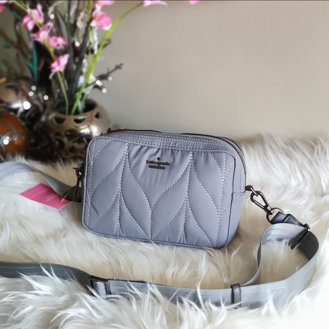 Kate Spade Ellie Double Zip Quilted Nylon Camera Bag - Grey Ladies Crossbody  Bag | Lazada PH