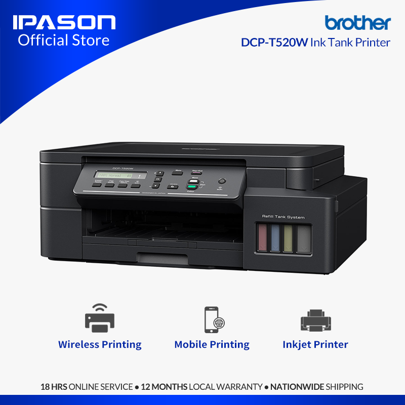 Ipason Brother DCP-T520W Ink Tank Printer Print: Max. 1200x1800 dpi ...