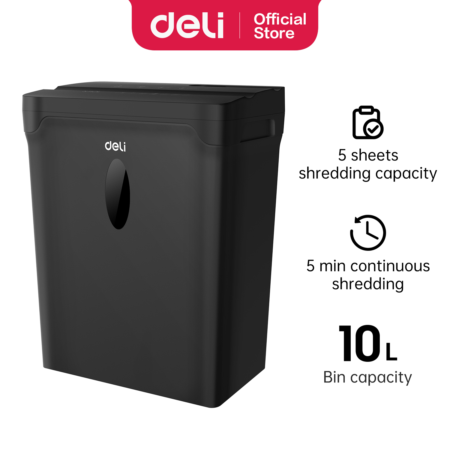 Deli 12L Paper Shredder (Black)ET015 | Lazada PH