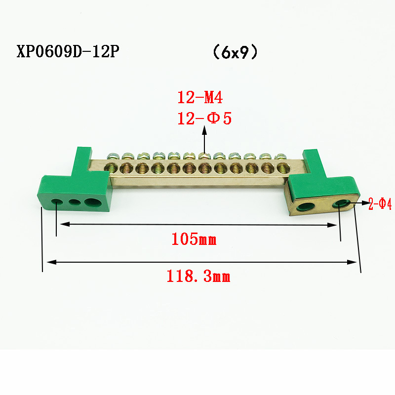Grounding Bus Bar Grounding Terminal Bar Brass Grounding Bus Bar 6/8/12