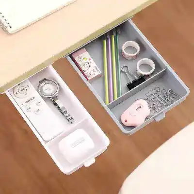 Trendy Sticky drawer Hidden pen holder Desk storage box Stationery storage organizer drawer