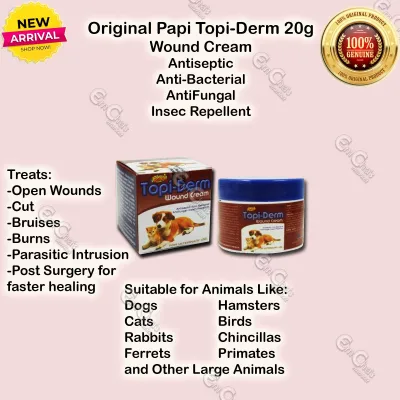 ORIGINAL Papi TopiDerm Wound Cream for Pets (20g) (amed) Pet Wound Cream Animal Wound Cream