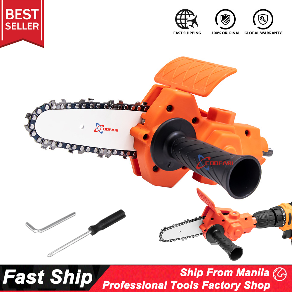 4 inch Electric Drill Modified To Electric Chainsaw Tool Attachment
