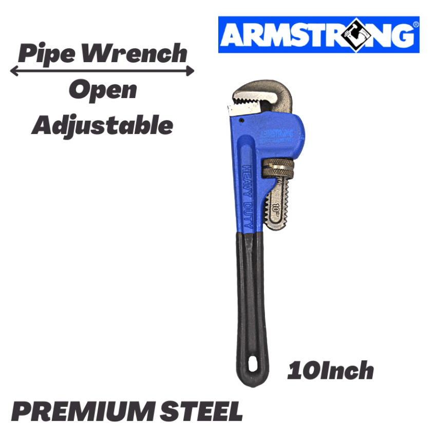 ARMSTRONG Plumber Pipe Wrench Open Adjustable Heavy Duty Spanner 8 ,10