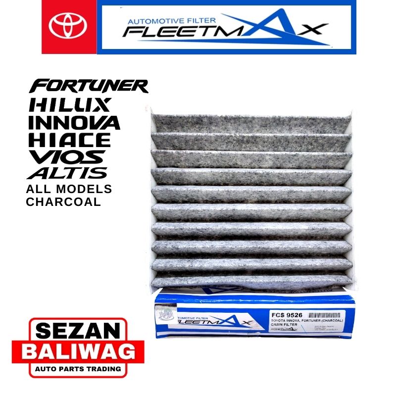 FLEETMAX CABIN FILTER AIRCON FILTER CHARCOAL TOYOTA FORTUNER INNOVA ...