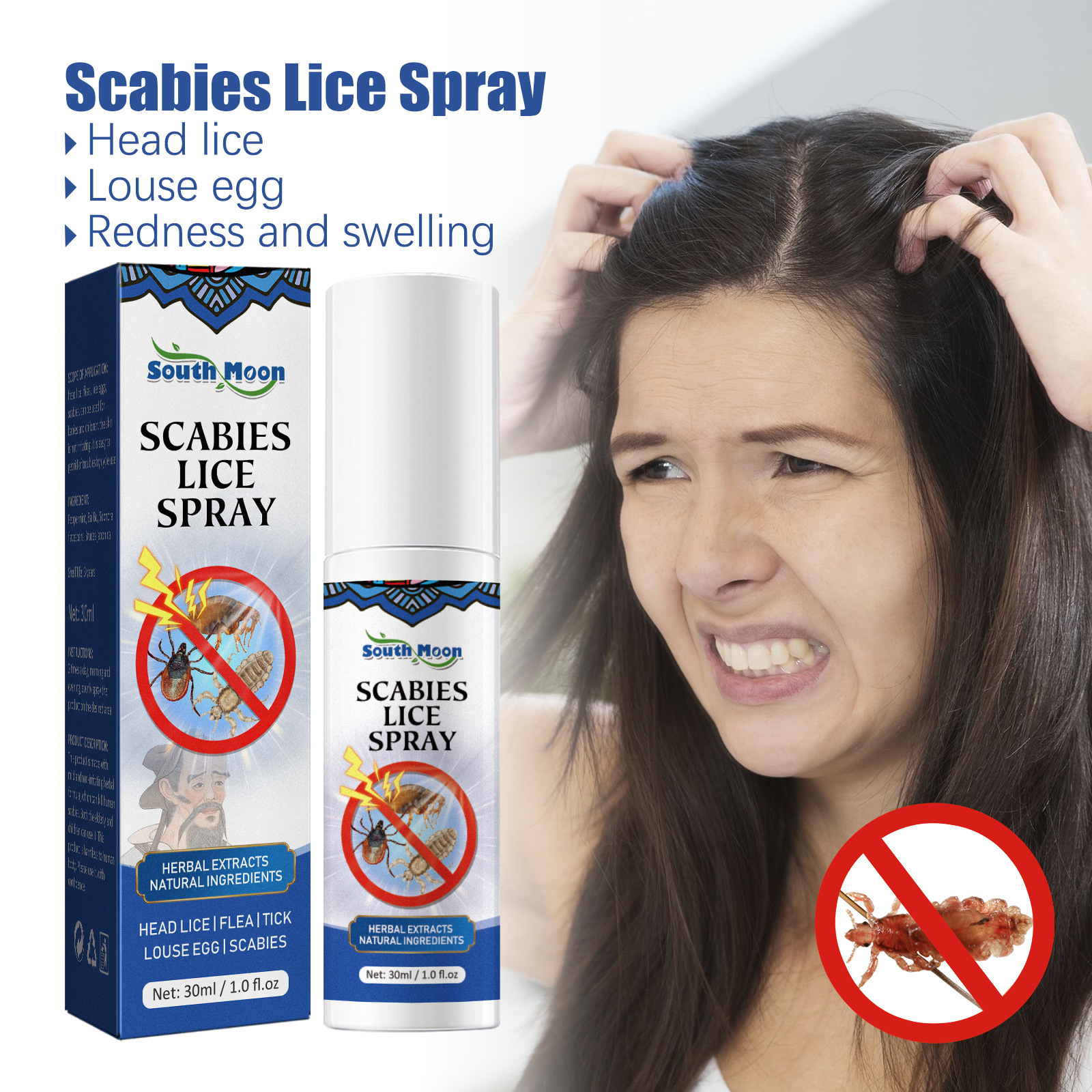 Head Lice Removing Spray Hair Removing Lice Flea Removing Lice Eggs