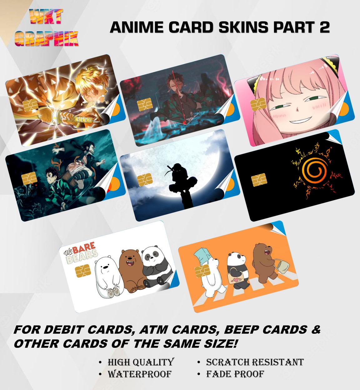 Jujutsu Kaisen Black Credit Card Skin Sticker Vinyl Bundle – Anime Town  Creations