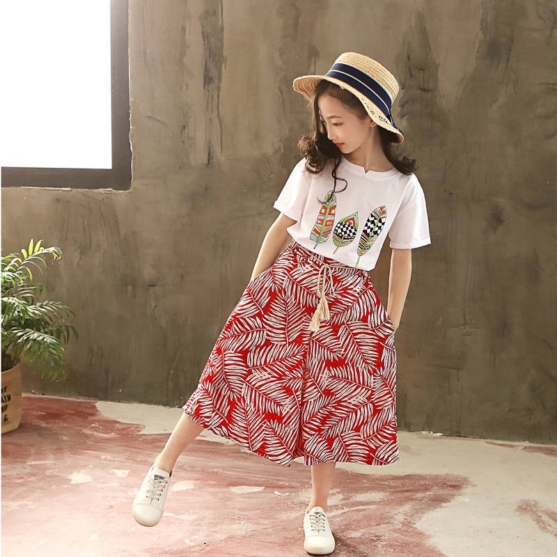 Angugu Children's Fashion 2PCS（Blouses+Pants）High Quality Korean Style  Pants for Kids Girl Casual Clothes 3 To 4 To 5 To 6 To 7 To 8 To 9 To 10 To  11 To 12