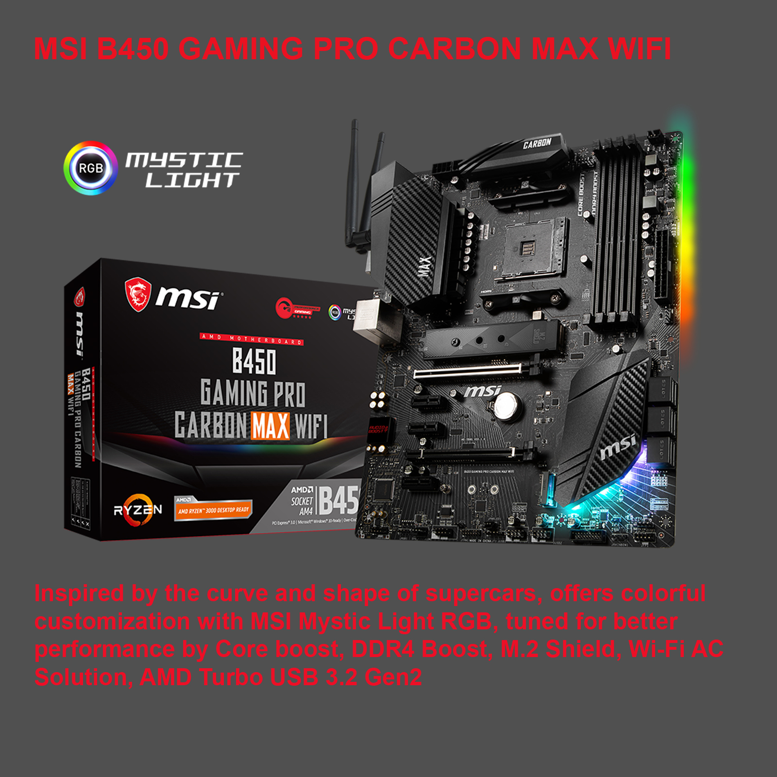 Motherboard B450 Carbon Pro Ac Ac Wifi B450 Pro Gaming Carbon Ac